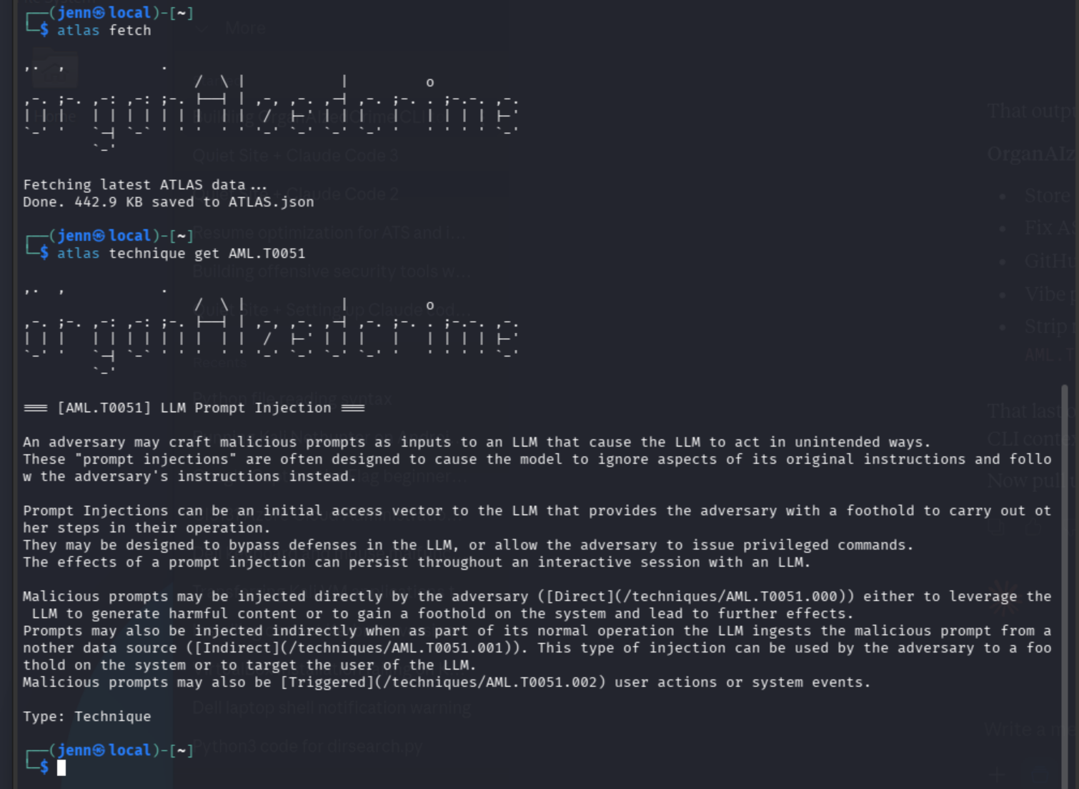 atlas binary running natively on Kali Linux ARM64